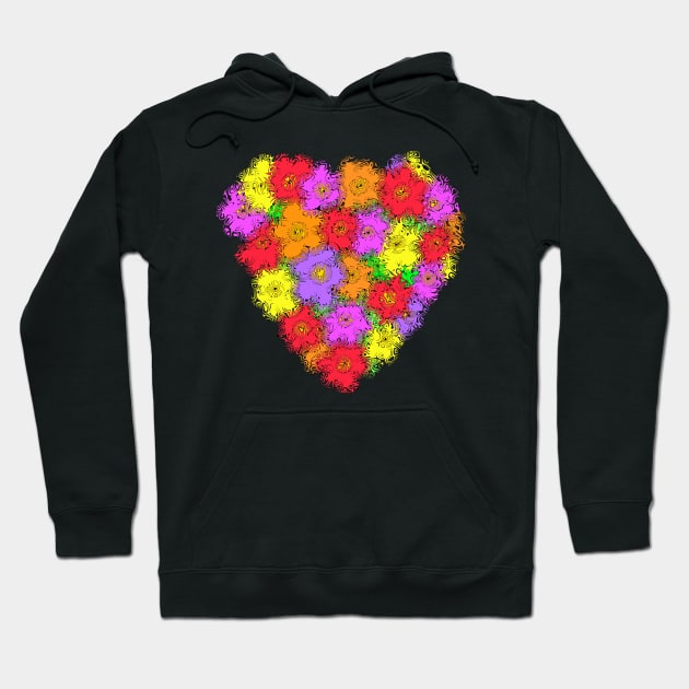 Swirly Flowered Heart Hoodie by Michelle Le Grand